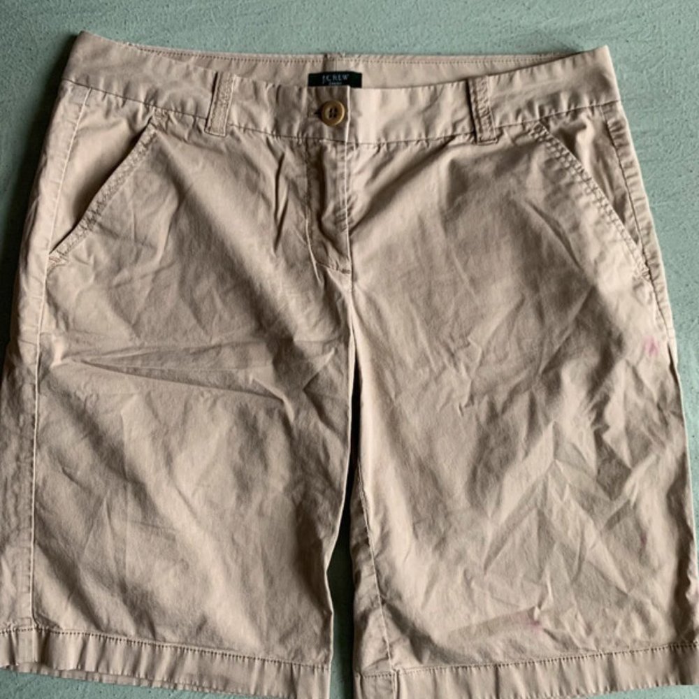 tan low rise shorts